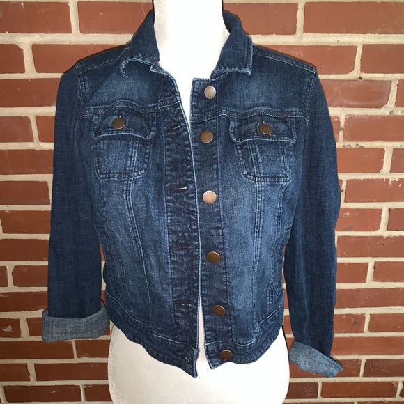 Elle Distressed Denim Jean Jacket 